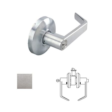 Cal-Royal Design Privacy Lever Lock, 2-3/4 Backset, ASA Strike, US26D Satin Chrome SL20-26D
